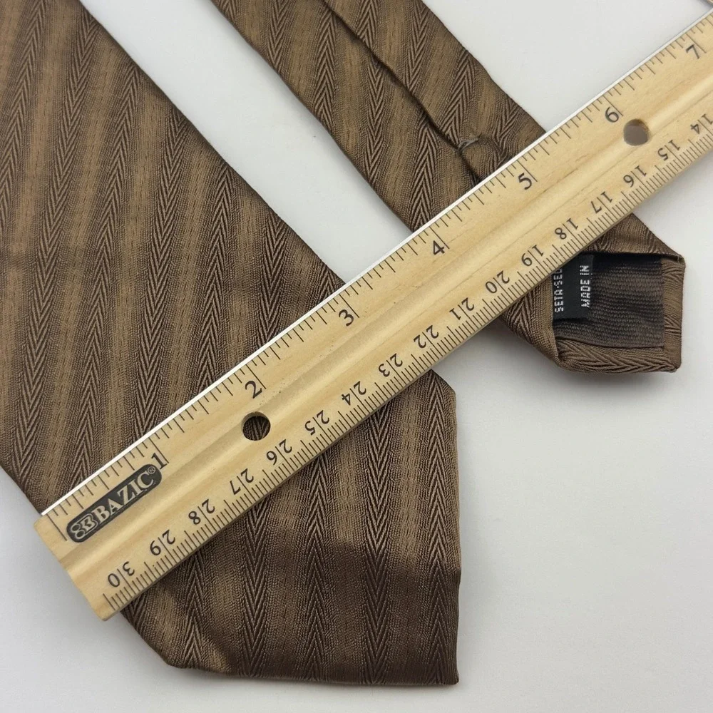 Nodus Masculin Latin Silk Tie Bronze Brown Herringbone Chevron Made in Italy